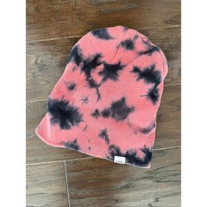 Vans Pink and Black Tie Dye Beanie Knit Hat
